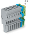 Connecteur femelle pour 1 conducteur gris/bleu/ja-ve