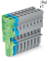 Connecteur femelle pour 1 conducteur ja-ve./bleu/gris