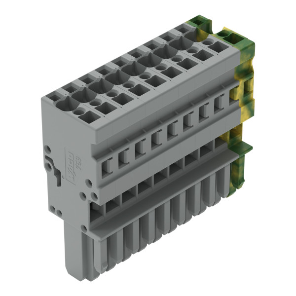 Connecteur femelle pour 1 conducteur gris/ja-ve