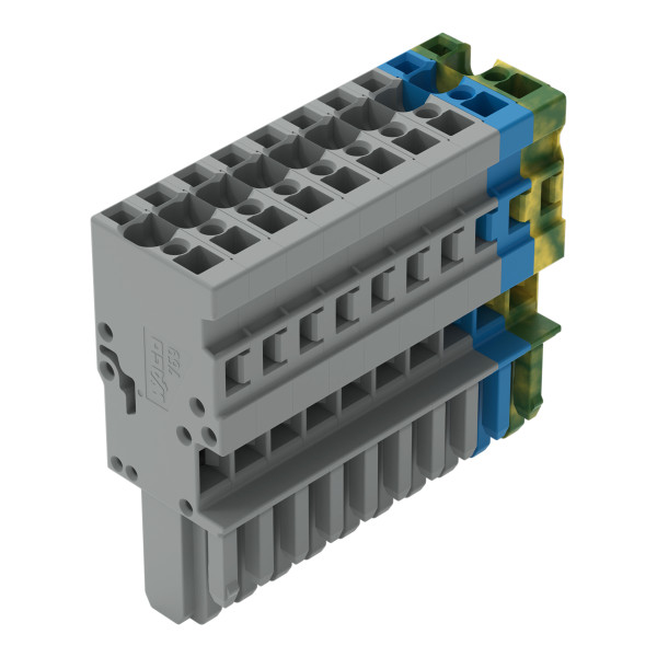 Connecteur femelle pour 1 conducteur gris/bleu/ja-ve
