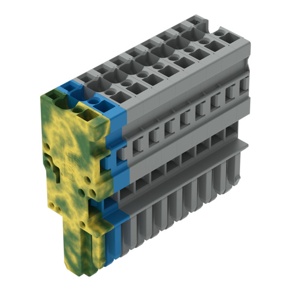Connecteur femelle pour 1 conducteur ja-ve./bleu/gris