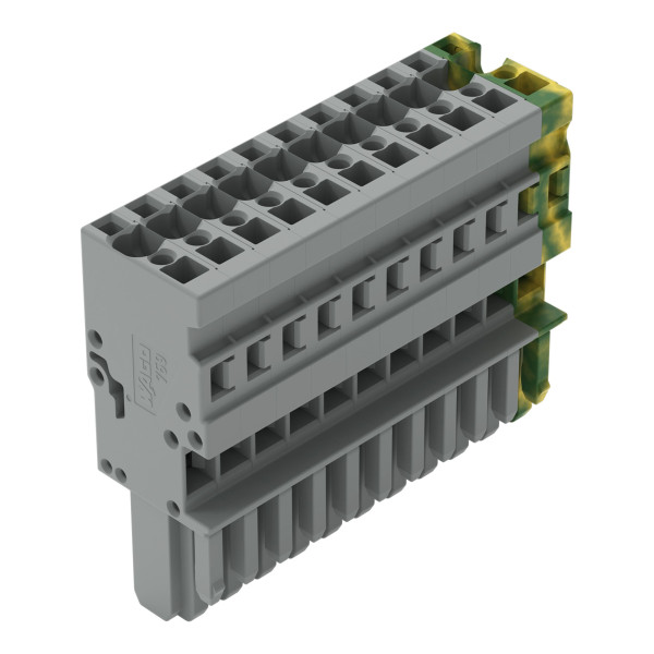 Connecteur femelle pour 1 conducteur gris/ja-ve