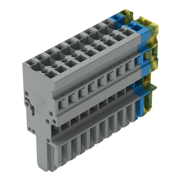 Connecteur femelle pour 1 conducteur gris/bleu/ja-ve