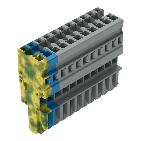 Connecteur femelle pour 1 conducteur ja-ve./bleu/gris