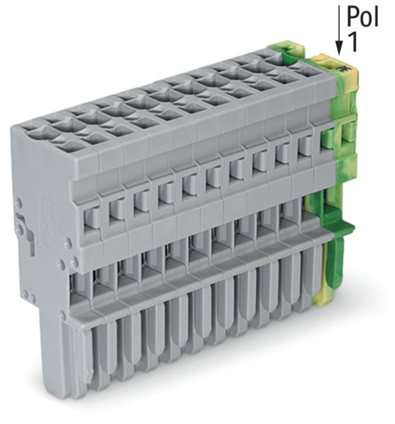 Connecteur femelle pour 1 conducteur gris/ja-ve