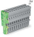 Connecteur femelle pour 1 conducteur ja-ve/gris