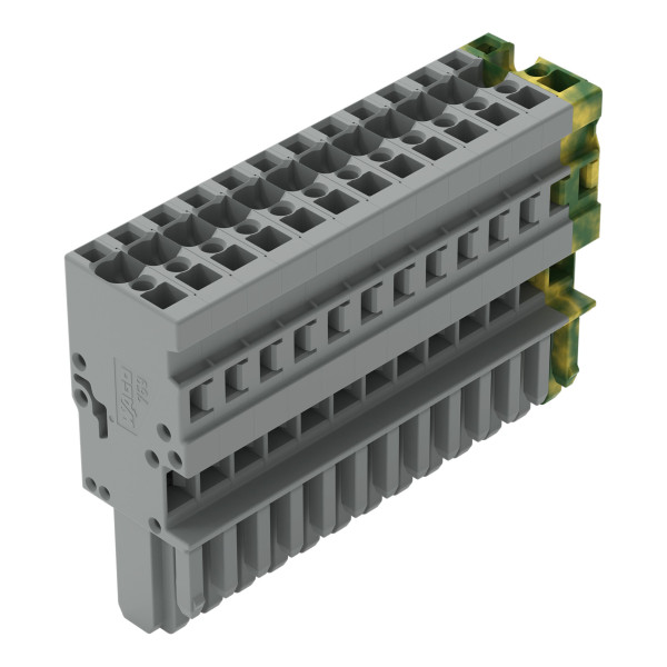 Connecteur femelle pour 1 conducteur gris/ja-ve
