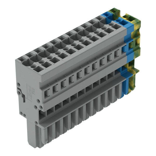 Connecteur femelle pour 1 conducteur gris/bleu/ja-ve