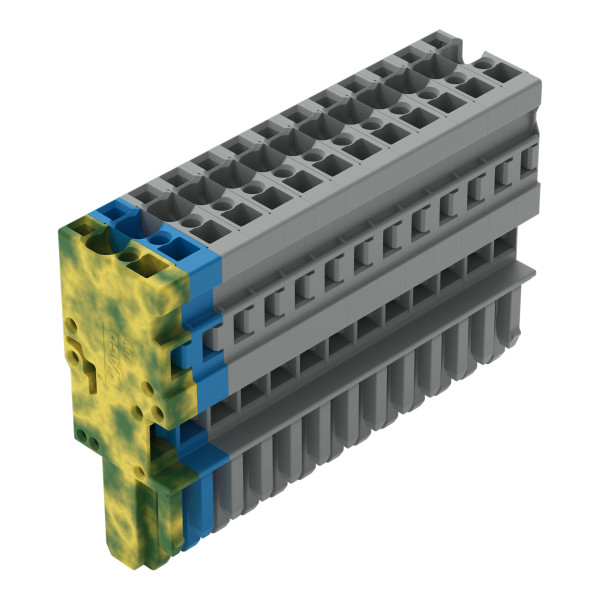 Connecteur femelle pour 1 conducteur ja-ve./bleu/gris