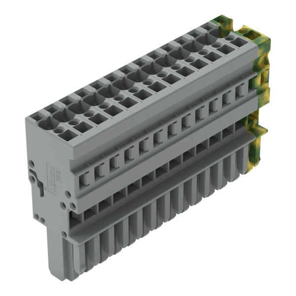Connecteur femelle pour 1 conducteur gris/ja-ve