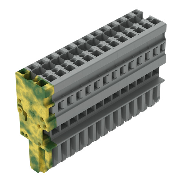 Connecteur femelle pour 1 conducteur ja-ve/gris