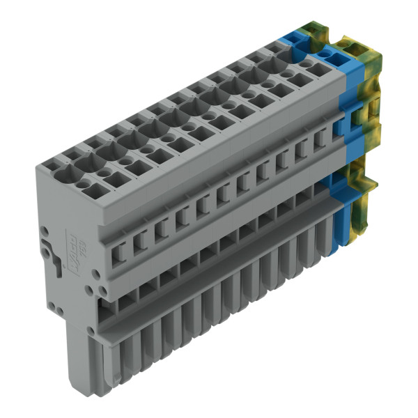 Connecteur femelle pour 1 conducteur gris/bleu/ja-ve