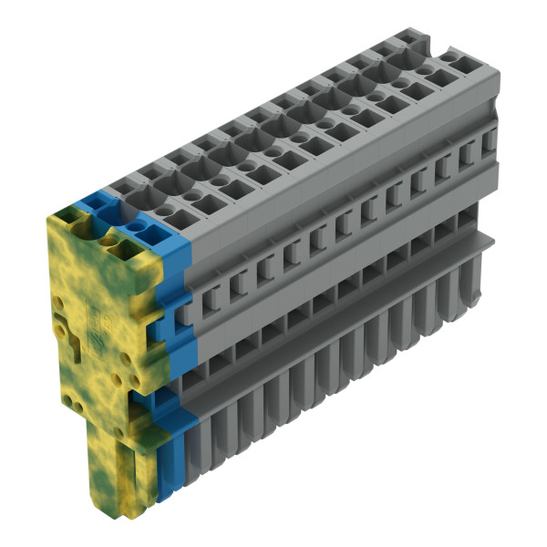 Connecteur femelle pour 1 conducteur ja-ve./bleu/gris