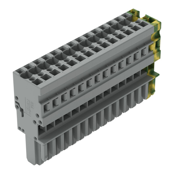 Connecteur femelle pour 1 conducteur gris/ja-ve