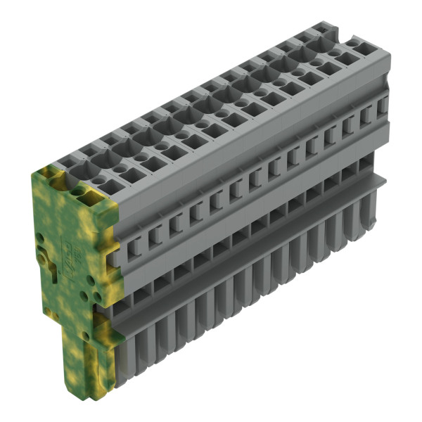 Connecteur femelle pour 1 conducteur ja-ve/gris