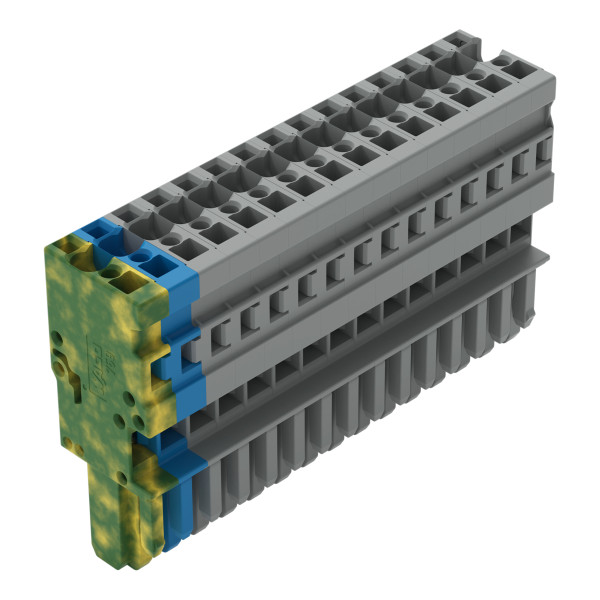 Connecteur femelle pour 1 conducteur ja-ve./bleu/gris