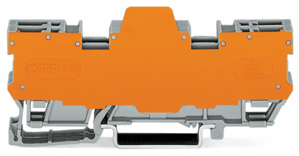 Bloc de bornes de base 2 broches avec plaque de séparation orange; 4 pôles