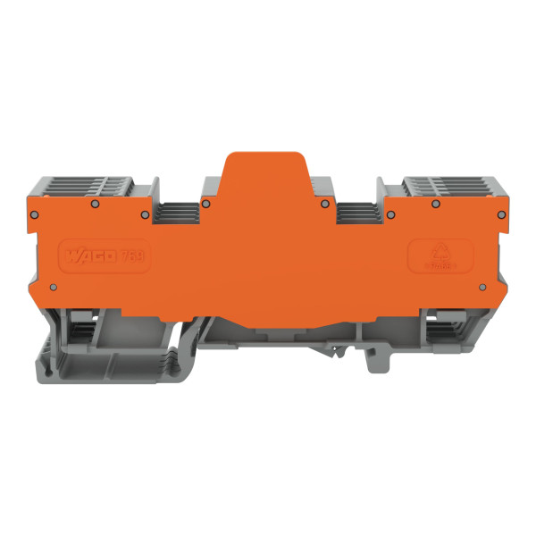 Bloc de bornes de base 2 broches avec plaque de séparation orange, 10 pôles