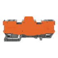 Bloc de bornes de base 1c / 1 broche, avec plaque de séparation/ orange / 8 pôle