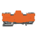 Bloc de bornes de base 1c / 1 broche, avec plaque de séparation/ orange / 10 pôl