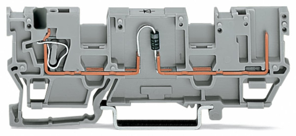 Borne de base, 1c / 1 broche, à diode/ gris