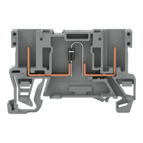 Borne de base, 2 broches, à diode/ gris