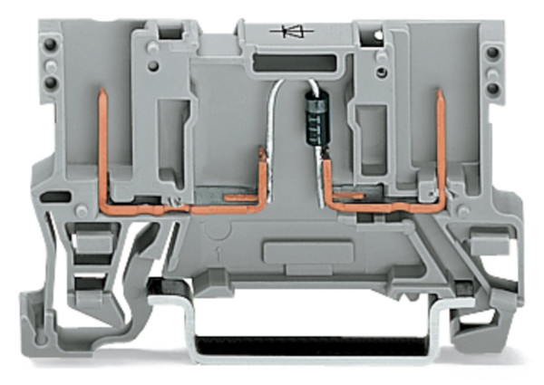 Borne de base, 2 broches, à diode, gris