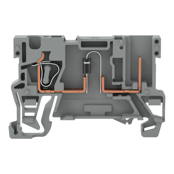 Borne de base, 1c / 1 broche, à diode/ gris