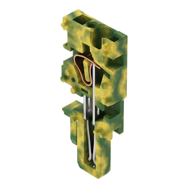 Connecteur femelle 1c / 2,5 mm² / module milieu / vert-jaune