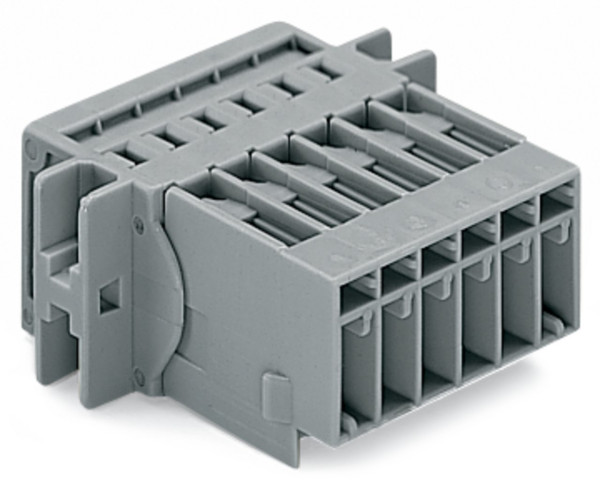 Connecteur mâle avec cage clamp et brides de fixation, 3 pôles