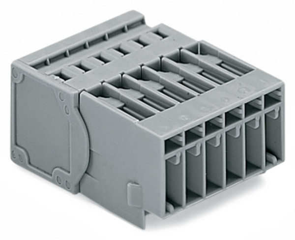 Connecteur mâle avec cage clamp/ gris / 4 pôles