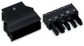 Connecteur femelle 5 pôles avec décharge de traction / noir