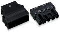 Connecteur mâle 5 pôles avec décharge de traction / noir
