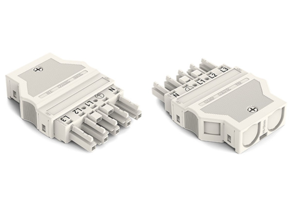 Connecteur femelle 5 pôles avec décharge de traction / blanc - Wago - 770125