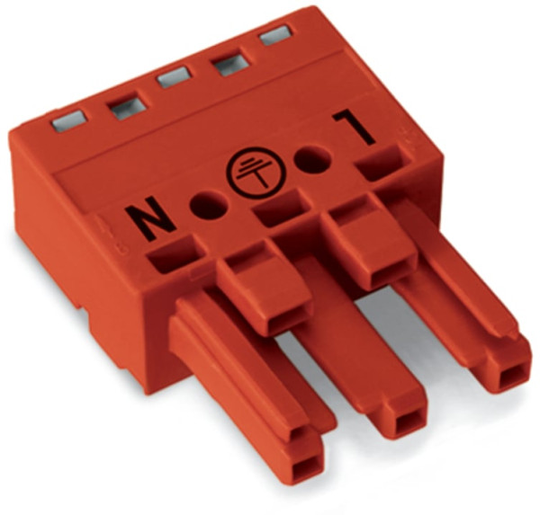 Connecteur femelle 3 pôles sans décharge de traction / rouge - Wago - 7701303