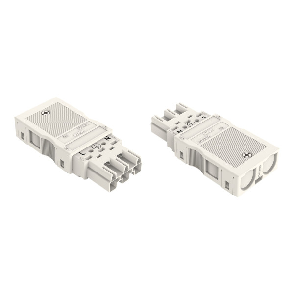 Connecteur mâle 3 pôles avec décharge de traction / blanc - Wago - 770133