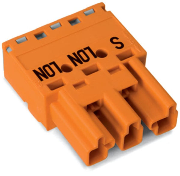 Connecteur mâle 3 pôles sans décharge de traction / orange - Wago - 7701353