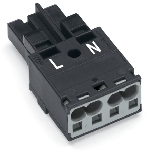 Connecteur femelle sans boîtier de décharge de traction noir 2 p - Wago - 770202