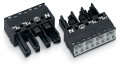 Connecteur femelle 4 pôles sans décharge de traction / noir - Wago - 770204