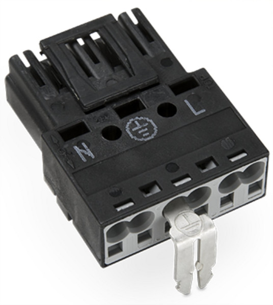 Winsta midi m 3-p 4mm²/cod/noir. - Wago - 770213/002000