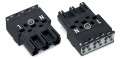 Connecteur mâle 3 pôles sans décharge de traction / noir