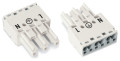 Connecteur femelle 3 pôles sans décharge de traction / blanc