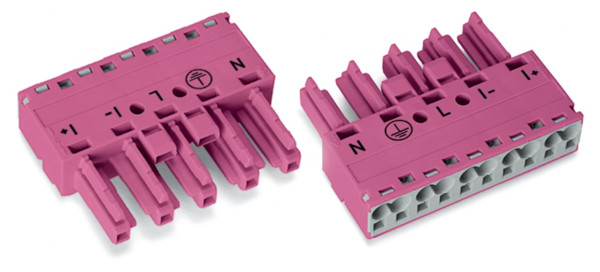 Douille 5 pôles, rose - Wago - 770285/080000