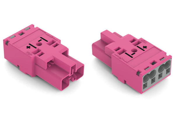 Connecteur 2 pôles, rose