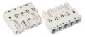 Connecteur mâle 5 pôles sans décharge de traction / blanc