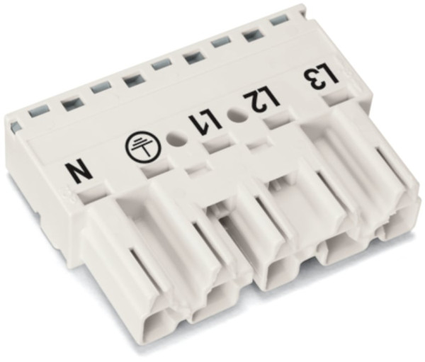 Connecteur mâle 5 pôles sans décharge de traction / blanc