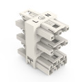 Distributeur quintuple connecteurs 1 mâle / 5 femelles 3 pôles / blanc