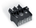 Connecteur encastrable femelle 3 pôles broche apparente / noir