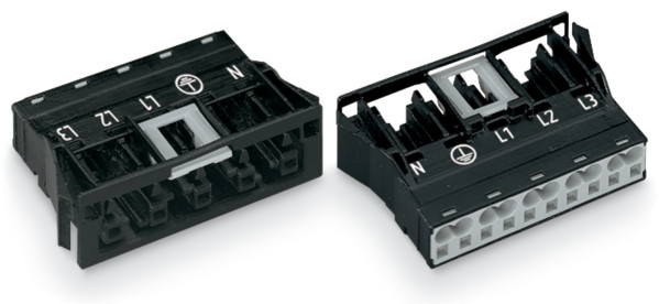Connecteur encastrable femelle 5 pôles / noir - Wago - 770705