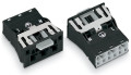 Connecteur encastrable mâle noir 3 pôles avec contact direct de mise à la terre